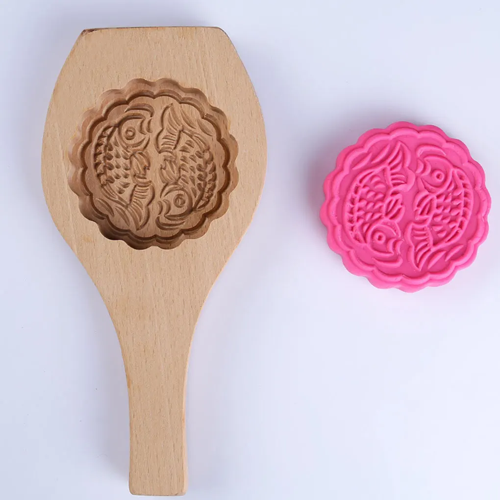 Home Mooncake Cake Wood Mold Cookie Mould Baking Bakeware Accessory