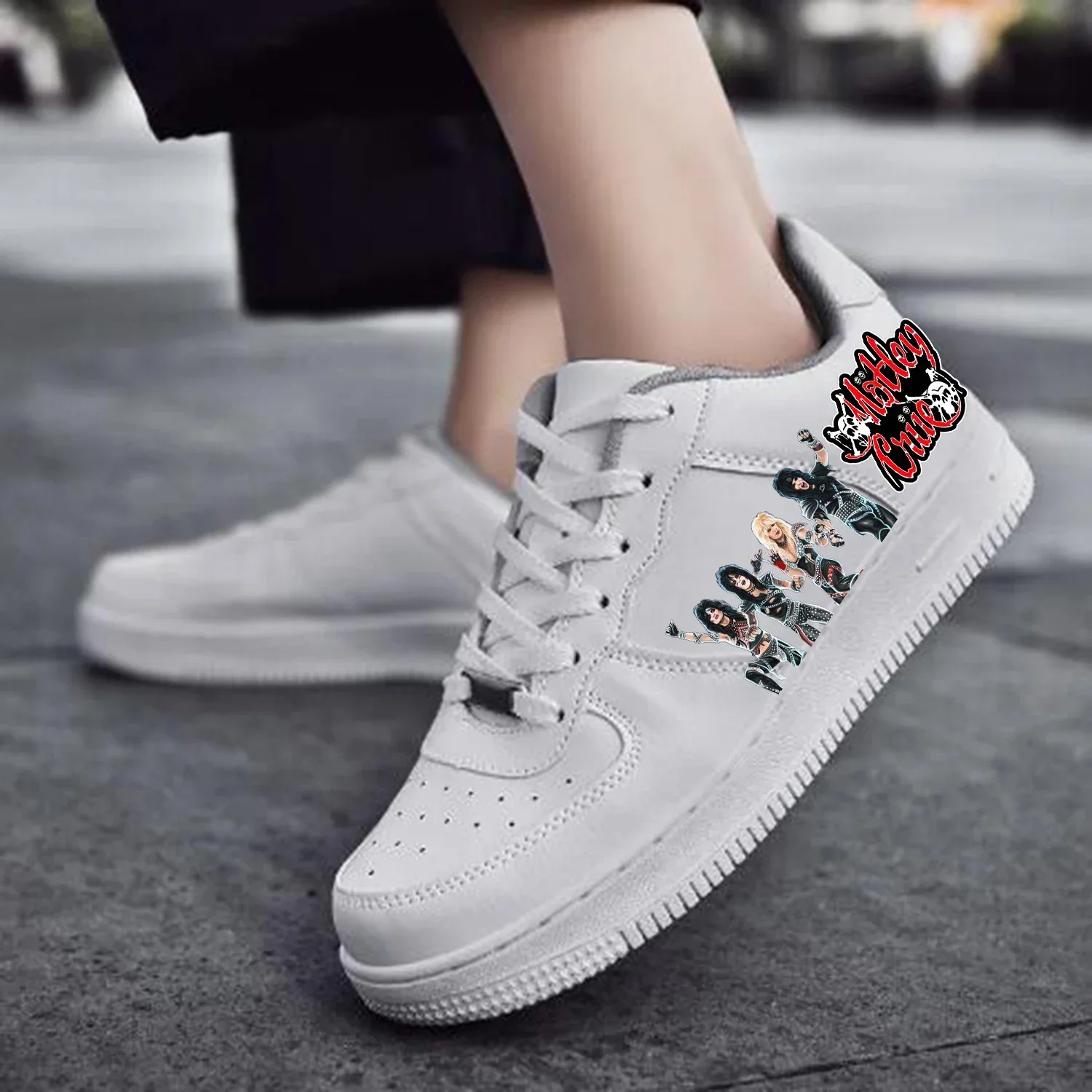 Band 80S Metal Vintage Af Basketbal C-Crue Heren Dames Tiener M-Motley Sportflats Dwingen Sneakers Kant Mesh Aangepaste Schoenen