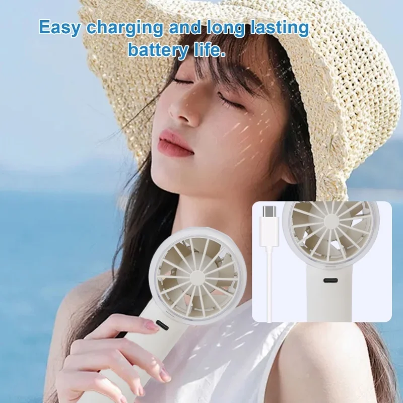 Hand Fan High Speed Quiet Multifunctional Desk Fan For Office Bedroom Outdoor Activities Camping Travel Portable USB Rechargeabl