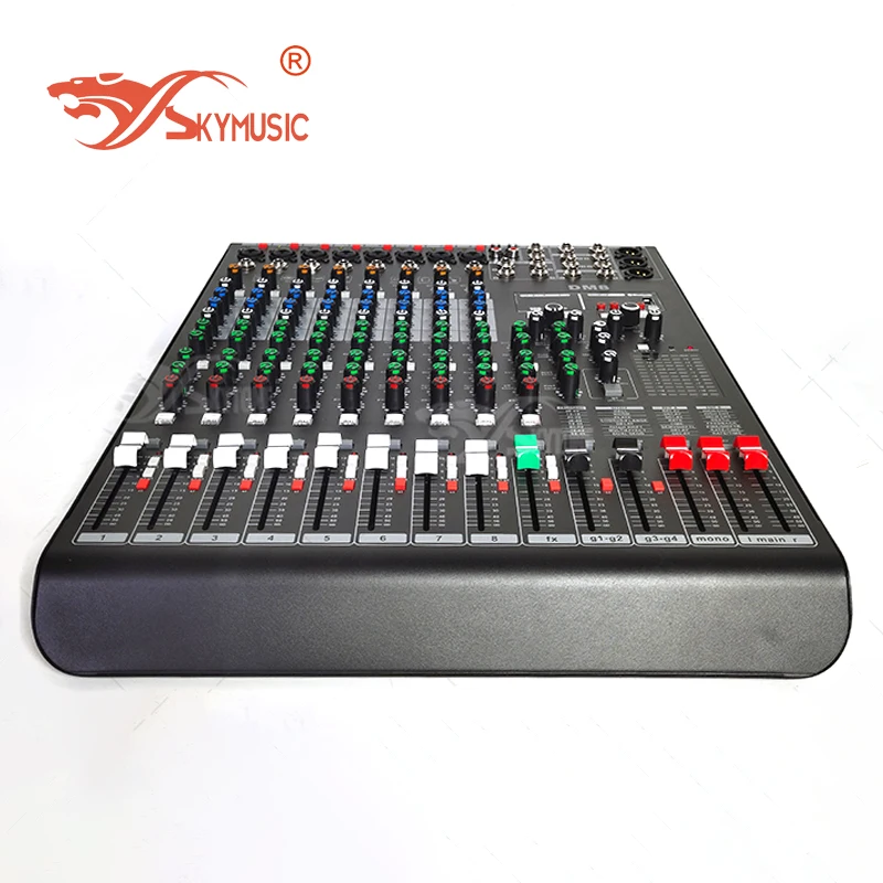 DM8 جهاز مزج الصوت 8 قنوات تسجيل وحدة التحكم مع 199 DSP تأثير 48 فولت قوة فانتوم جهد واسع قطعة واحدة #1