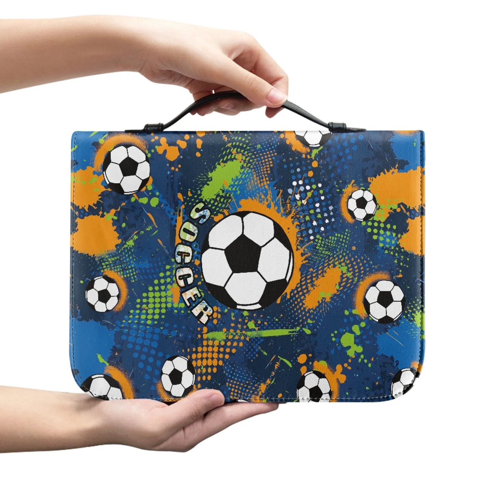 XIXIRIMIDO Bible Hand Bag Zippered Church Bible Bag for Bible Study Men Soccer Splash Print 2026 Collection