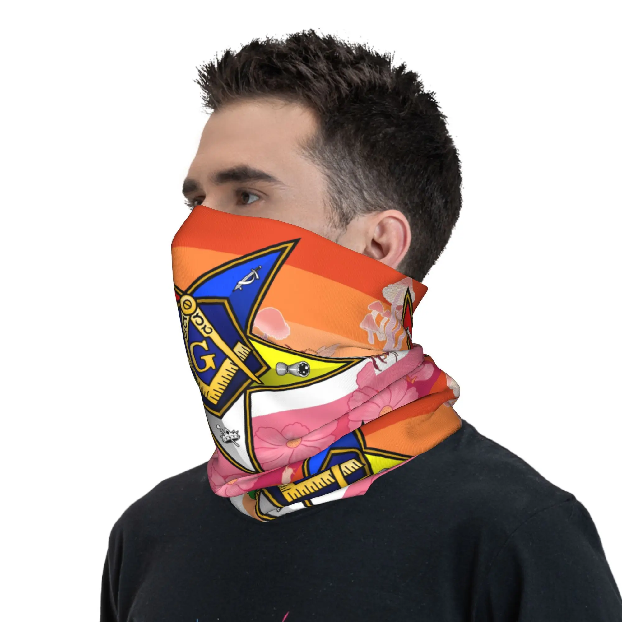 طلب مخصص للنجمة الشرقية Cottagecore مثليه فخر العلم باندانا الشتاء الرقبة التفاف وشاح الوجه للتزلج LGBT الجراب عقال
