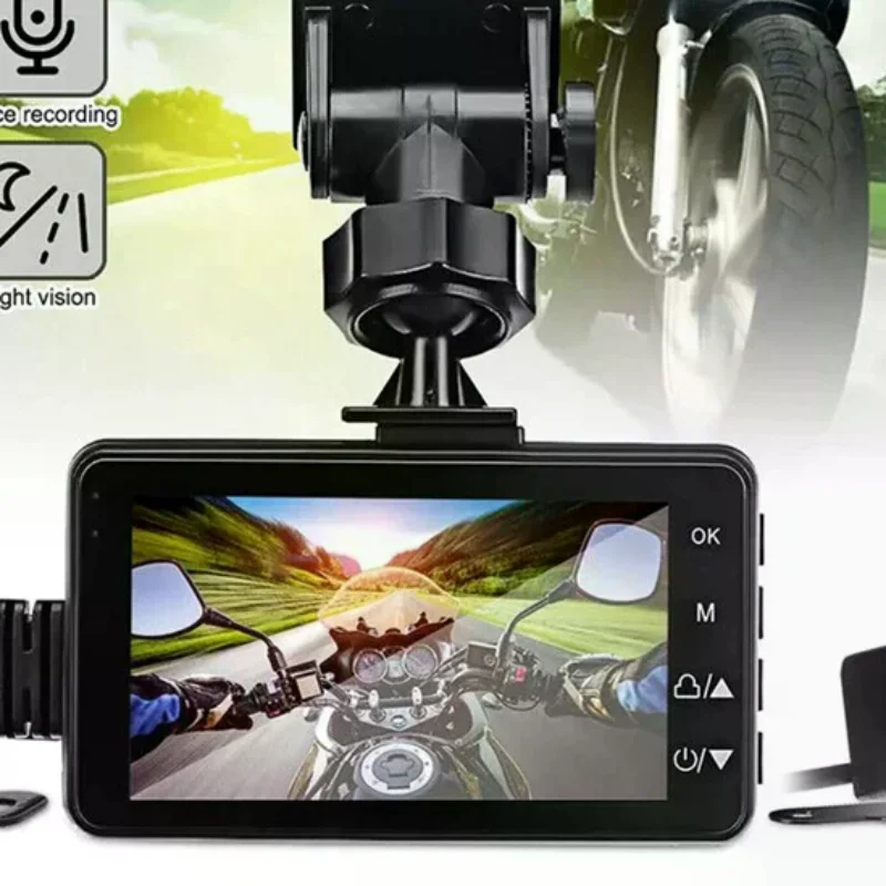

Motorcycle Camera Recorder 3.0 Inch WiFi GPS Dual Camera 720P Full HD 120° Wide Angle Motorcycle DVR Dash Cam Video Recorder