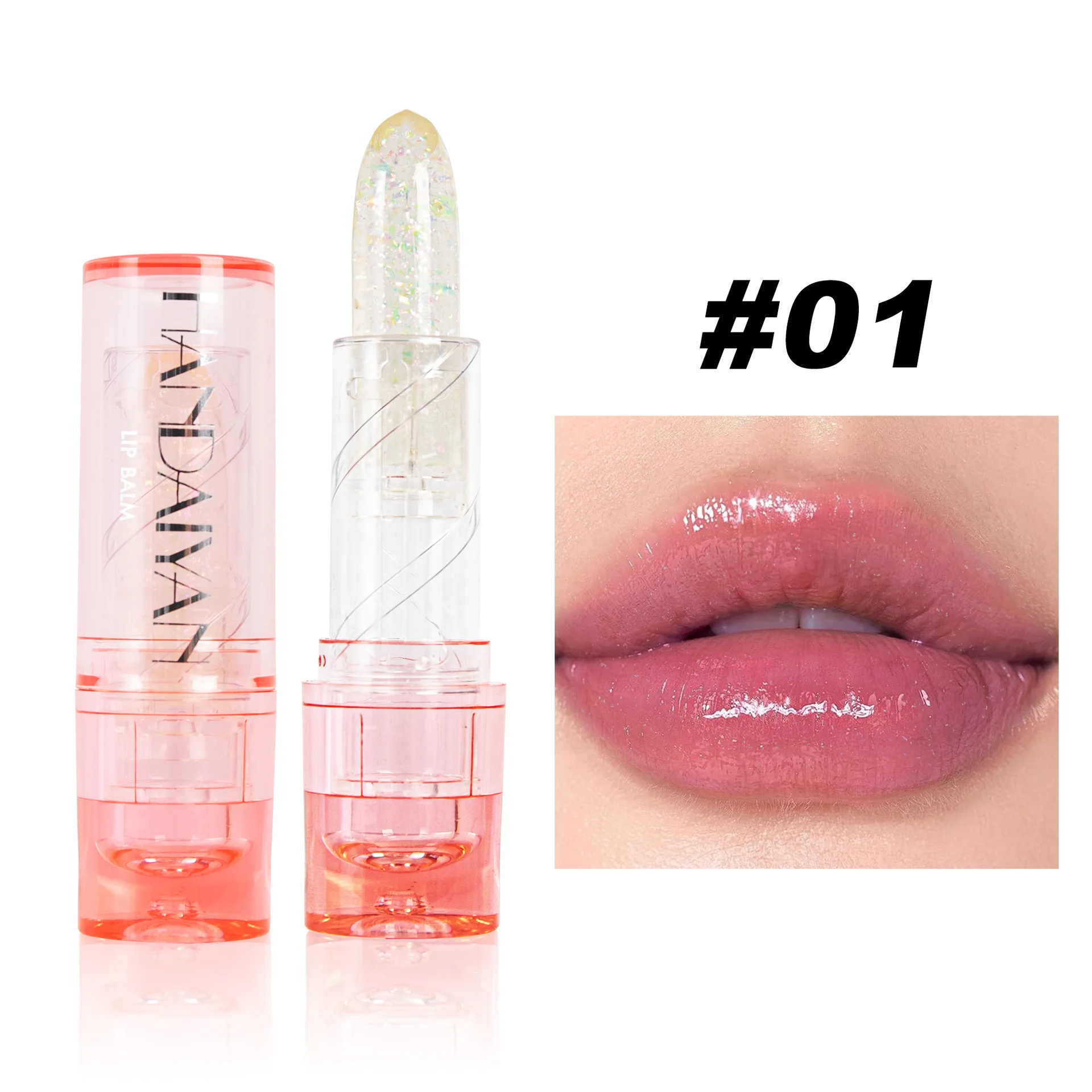 Glitter Lip Balm Lipstick Temperature Color Changing Lipstick Moisturizing Pearl Lip Stain Long Lasting Lipstick Lip Makeup Tint