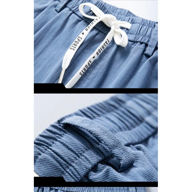 Pantaloni dritti solidi da uomo casual moda primavera autunno streetwear abiti maschili denim pantaloni sportivi larghi in vita elastica JJ593