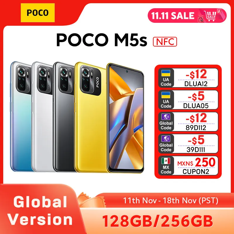 Global Version POCO M5s 128GB / 256GB MTK G95 64MP Quad camera 6.43