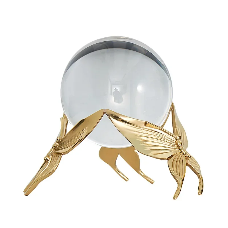 

Transparent crystal ball copper ornament high-end home living room office Xuan