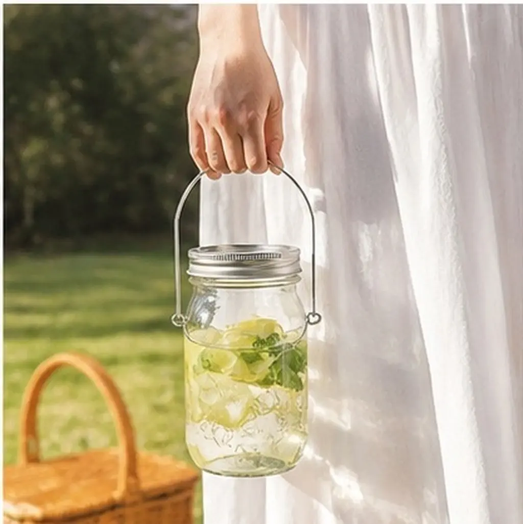 16Pcs Mason Jar Wire Handles Silver Electroplated Metal Hanging Hooks Universal Fit Pint Jar Clip Holder