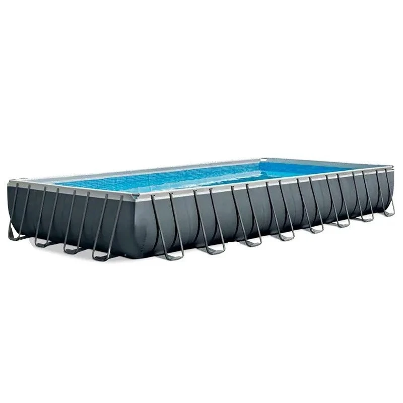 732x366x132cm Frame-supported Swimming Pool Rectangular Pool Suitable for 1-18 People for Family Outdoor Water Activities