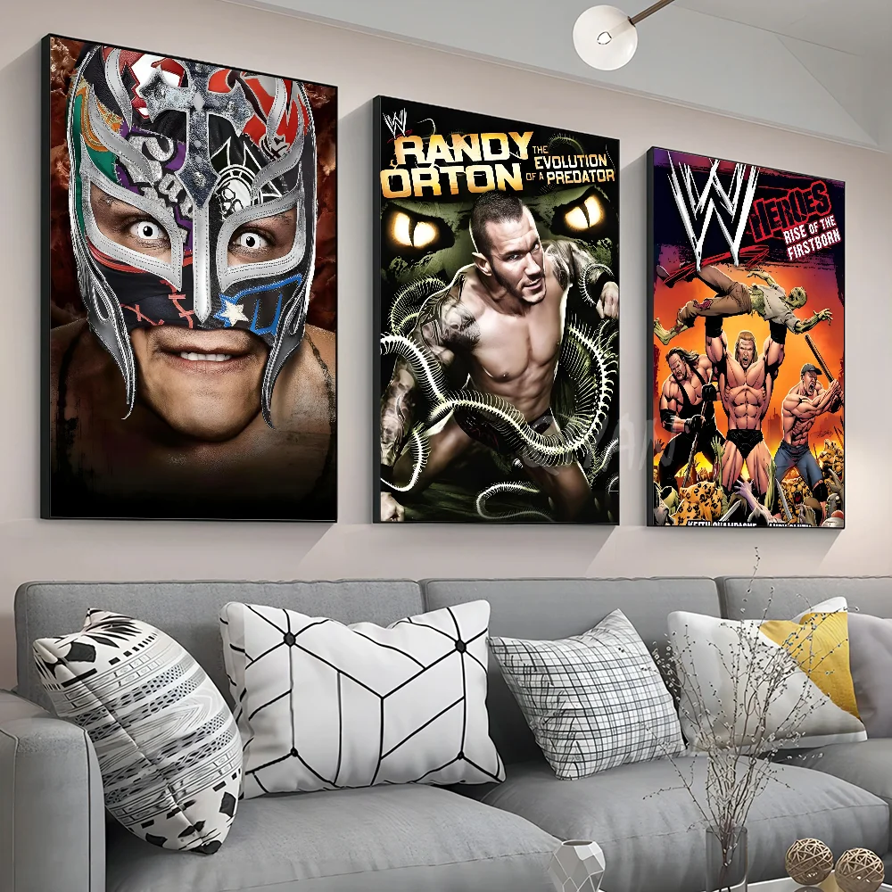 1PC W-WWE Poster Stickers art wall Murals decor Game Room Decor Gifts Kawaii HD painting Cat Cars