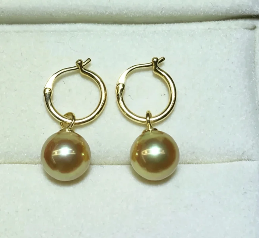 Gorgeous AAAA++++ REAL NATURE 9-10mm 10-11mm 11-12mm 12-13mm South Sea Round Pearl Earrings
