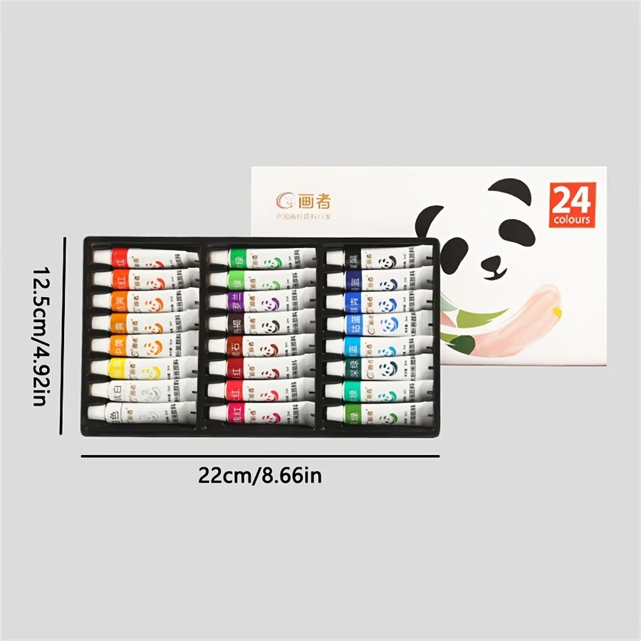 Gouache Aint Et, 12/18/24/ Color 5ml Tube Pack + Palette + 2 Brushes, Ich Water-Based Paint Suitable for Canvas Handicrats Woode image 2