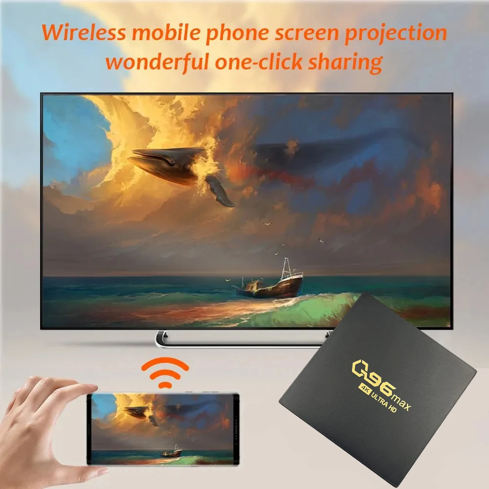 Q96 MAX tv box Android 14 Allwinner H313 Quad Core HD Set Top Box Media Player H. 265 8GB WiFi 4K Home Theaters Iptv TV box