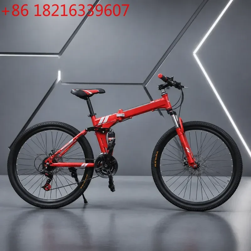 BeGasso Folding Bike Double Shock Absorption Disc Brake Variable Speed Mountain Bike Student Men Women Integrated Wheel