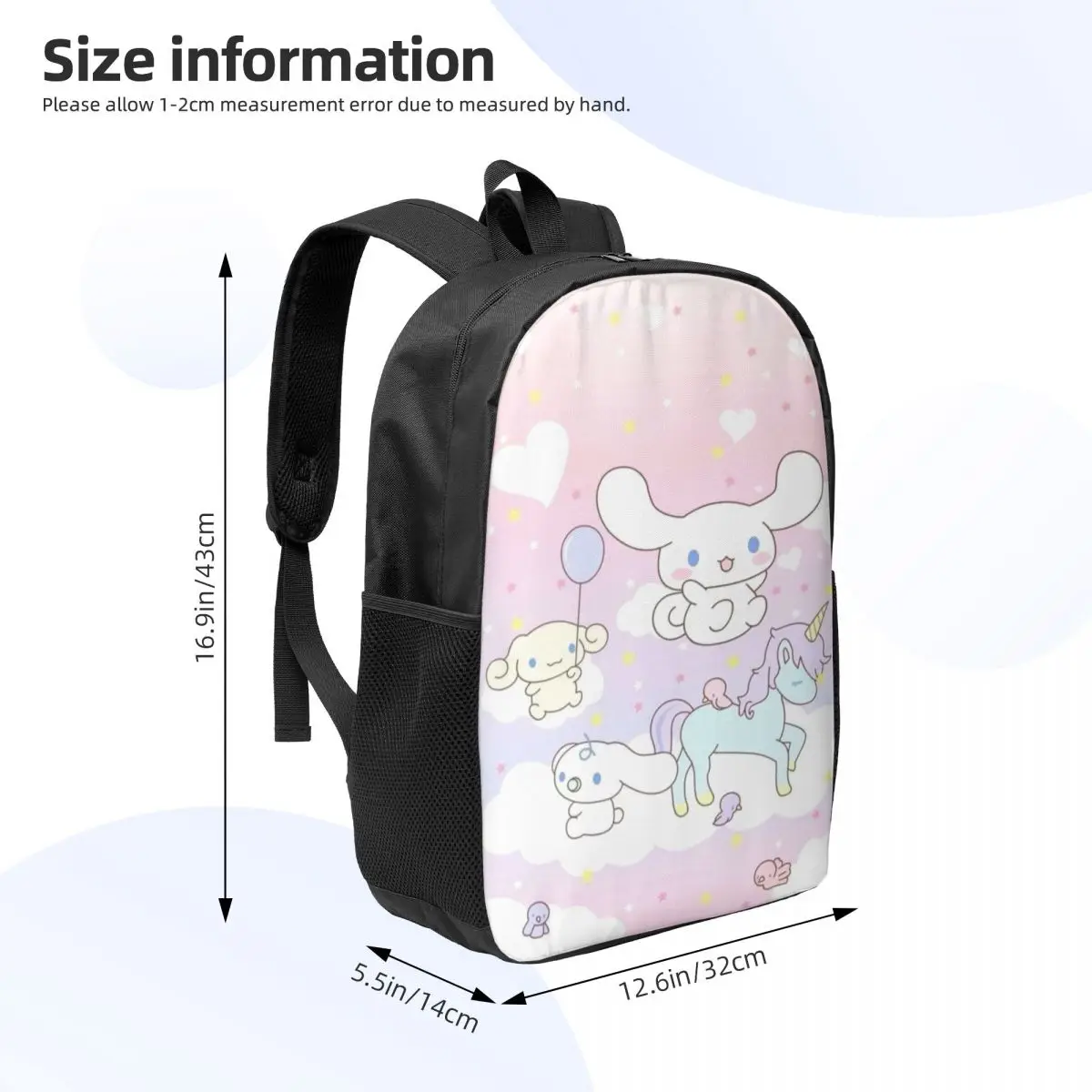 Aangepaste Cinnamoroll Anime Cartoon Rugzakken Mannen Vrouwen Basic Boekentas voor School College Tassen