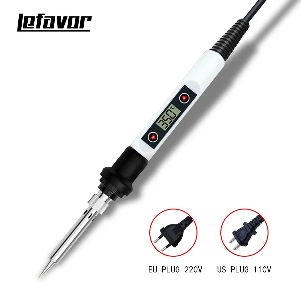 납땜 인두 60W/80W 조정 가능한 온도 전기 납땜 철 재 작업 역 소형 손잡이 열 연필 용접 수선 공구