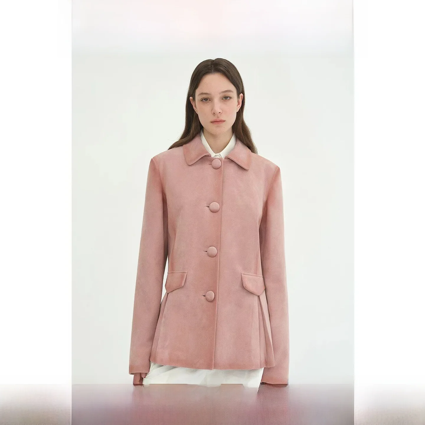 

LeTrans Genuine Leather Jacket Women's Short And Long Styles Straight Button Design Windproof Mountain Goat Skin Coat