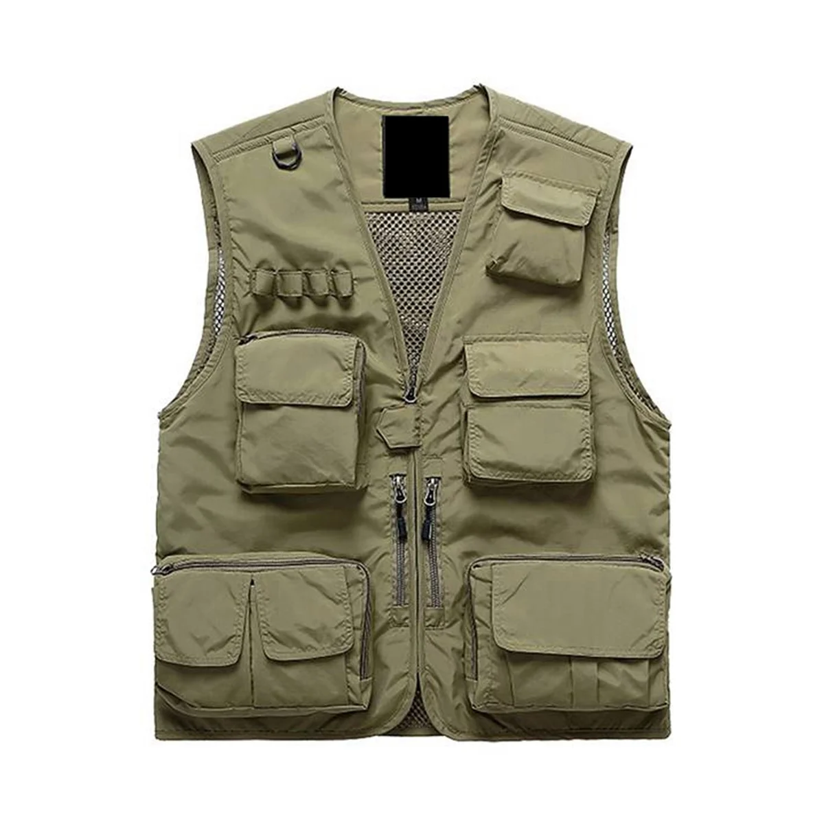 

Men's Multifunctional Fishing Vest Mesh Loose Jacket Outdoor Multi Pocket Photography Fisherman Vest Khaki XL