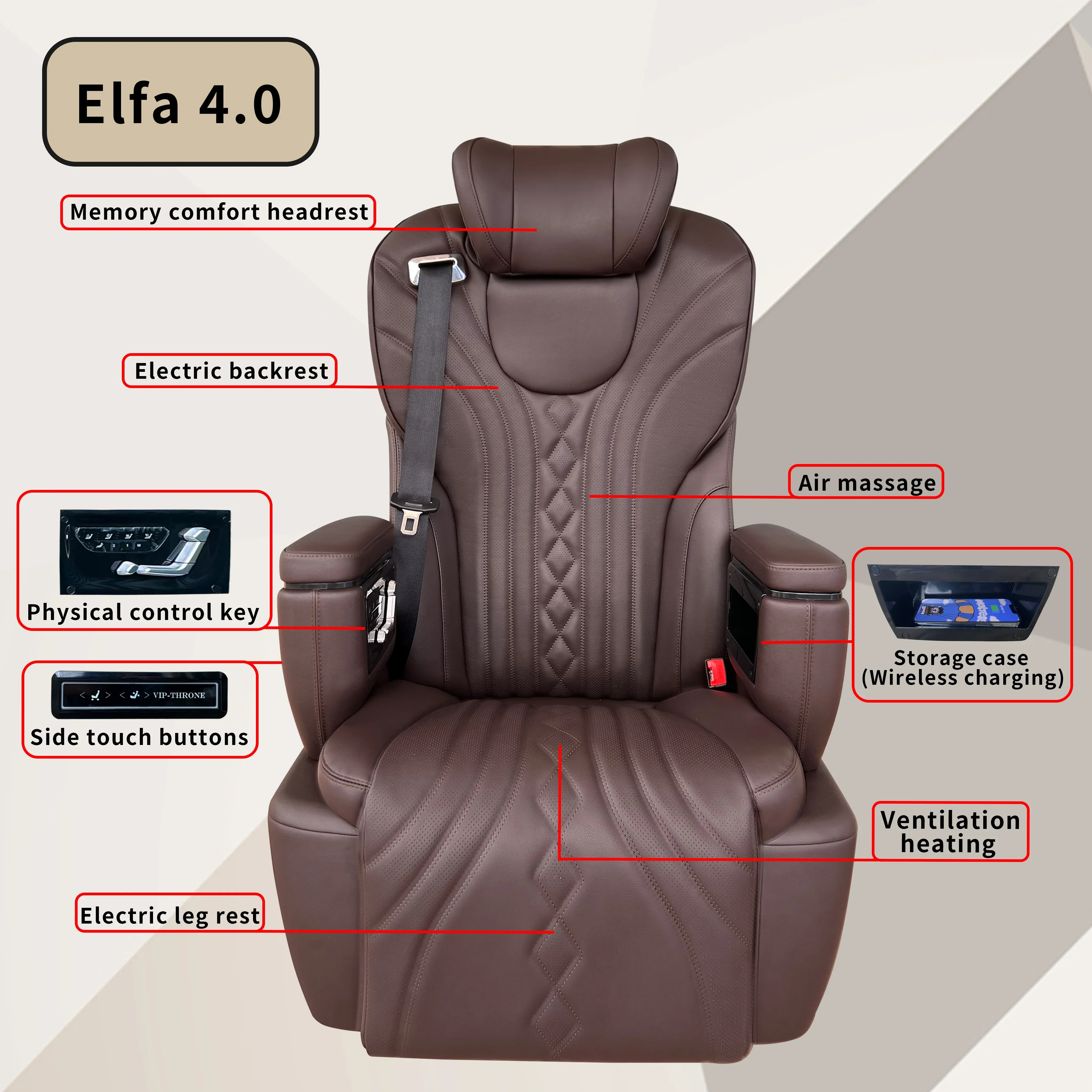 ST-VIPBZ Interior Modified electric vip luxury aviation seat with massage wireless charge for mercedes benz sprinter