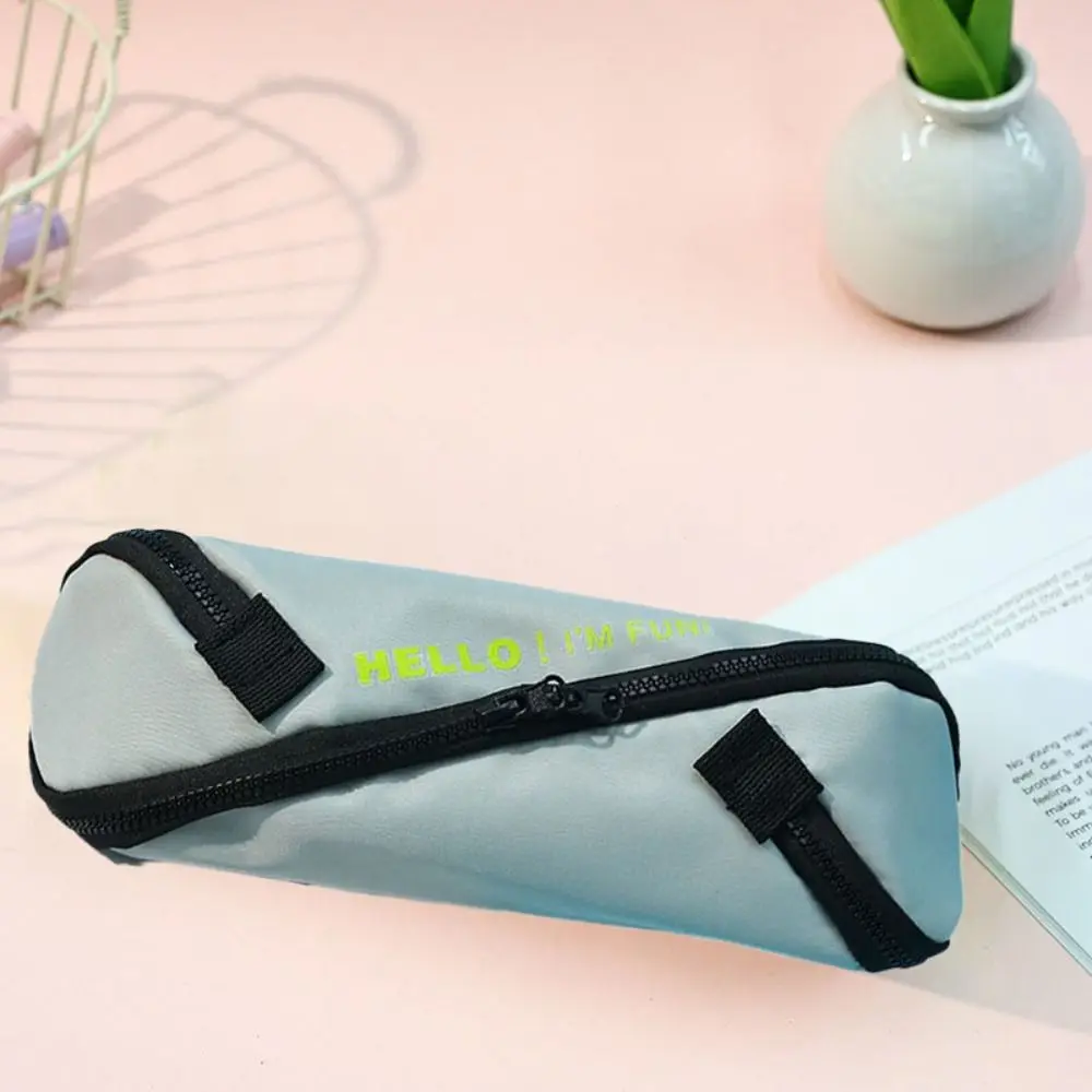 

Multifunctional Canvas Pencil Case Japanese Style S Design Zipper Stationery Bag Simple Large Capacity Pen Bag Student