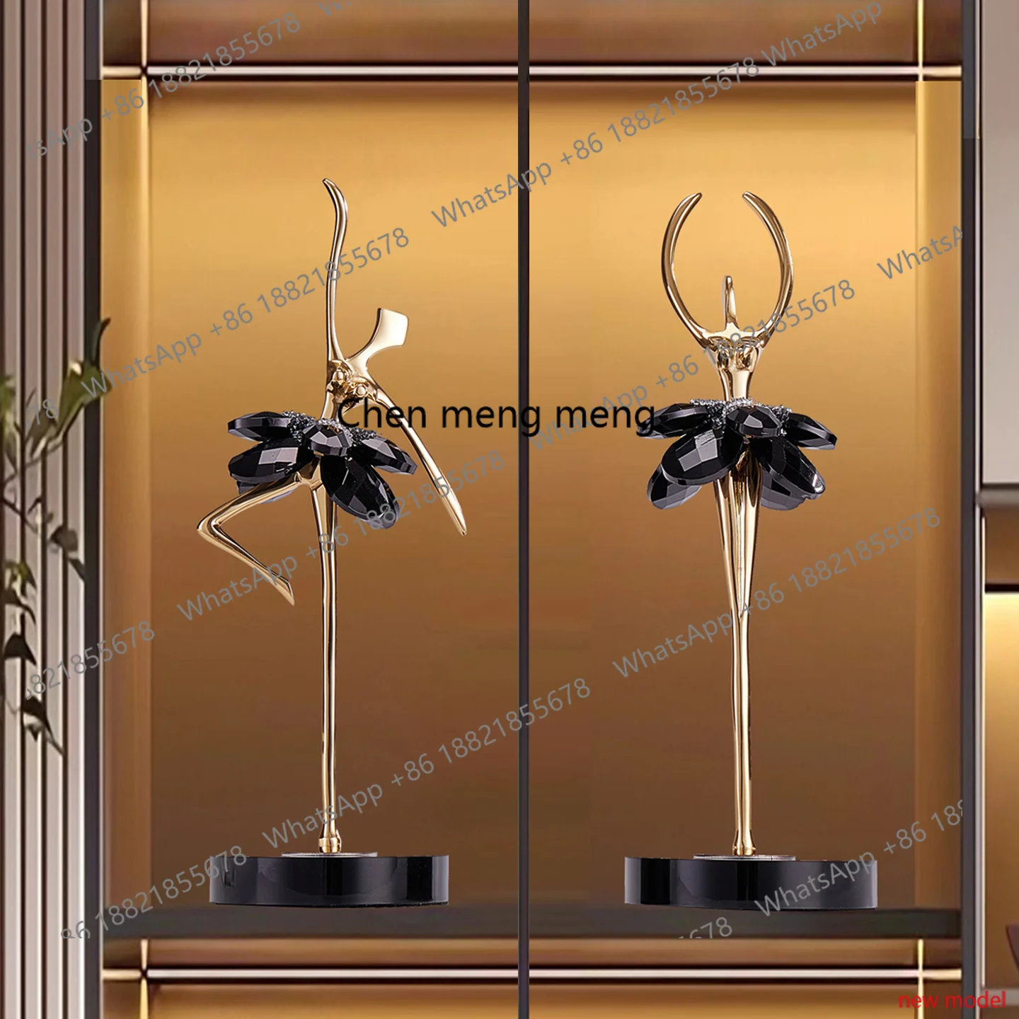 H178Light luxury high-end ballet girl ornament porch wine cabinet display cabinet soft decoration