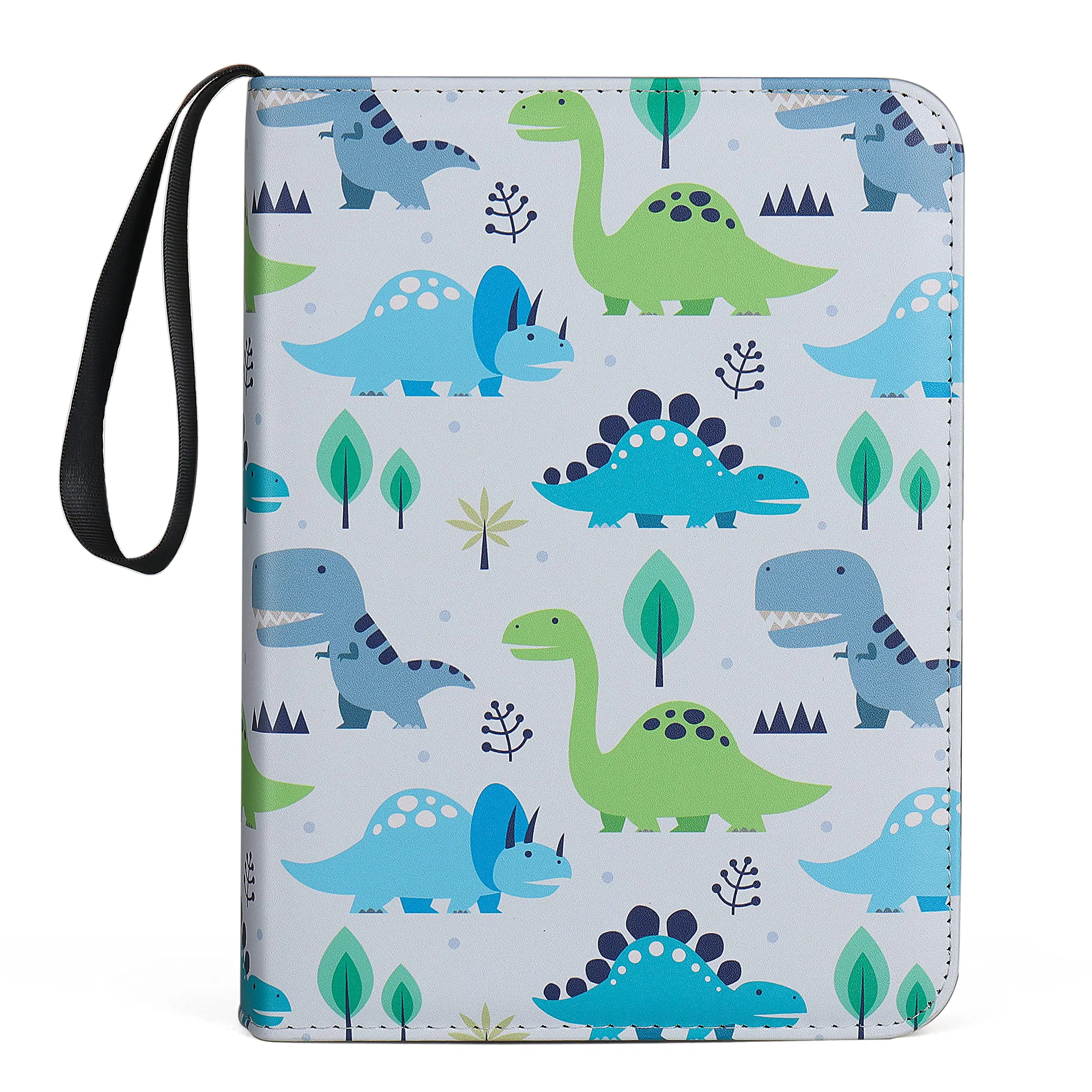 Cartoon Dinosaurs 4 Pocket Cards Binder, 400 Double Sided Pocket Album for Sport Game Cards, Unique Card Collection Storage