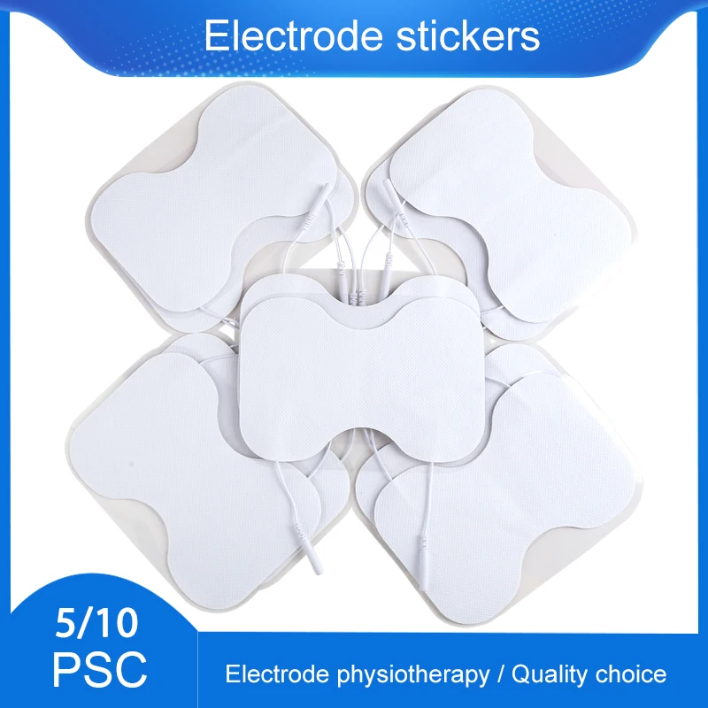 Almohadillas de electrodos para masaje de cintura, estimulador muscular de los nervios, fisioterapia, máquinas de adelgazamiento, enchufe de 2mm, cuidado saludable, 5/10 PTENS EMS