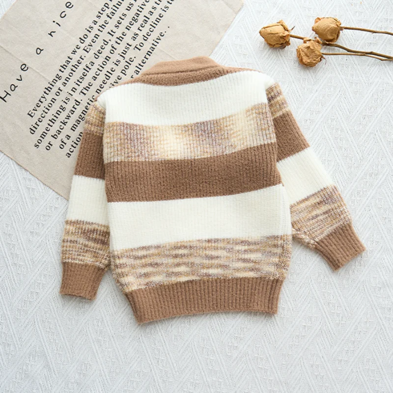 الأولاد البلوزات ربيع الخريف 2025 الأطفال الصوفية جيرسي القمم للطفل الصبي ملابس الاطفال بلوفر مغزول سترة ملابس خارجية 6 7Y #4