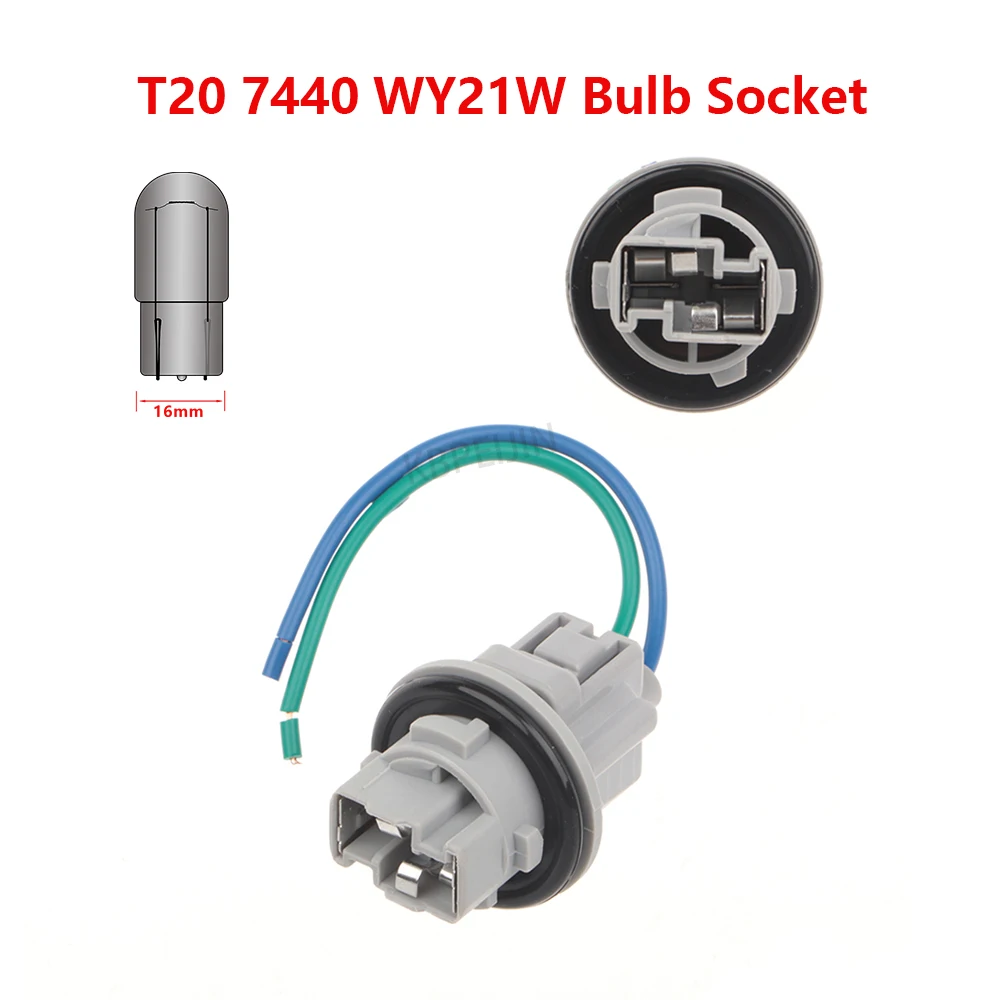 

1 Set Car Light Adapter T20 7440 Bulb Holder For Toyota Corolla Camry Nissan Sylphy Connector Accessories