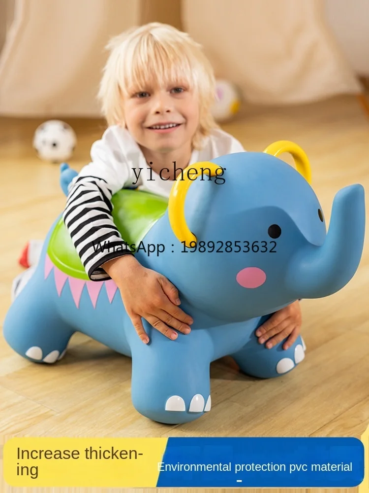 ZZ Kinderspringpaard Baby Opblaasbaar Paard Baby Rijden Speelgoed Pony Schommelstoel Anti-Val Olifant
