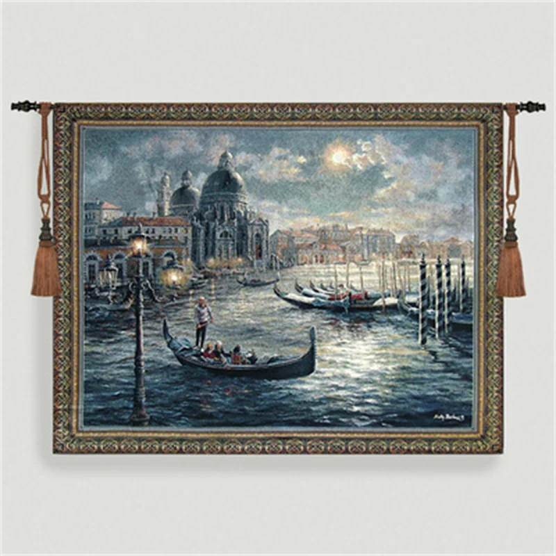 134*104cm European Style Venice Scenery Venice Nautical Art Home Textile Living Room Wall Pictures Wall Hanging Tapestry ST-20