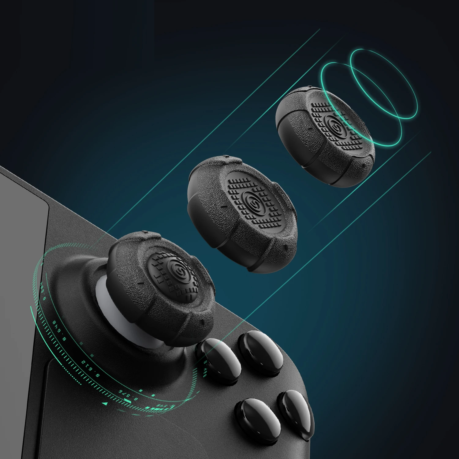 Player ONE Elite Silicone Soft Thumb Stick Grip Cap Joystick Cover For Steam Deck Oled / ROG Ally X Game Console Protector Case