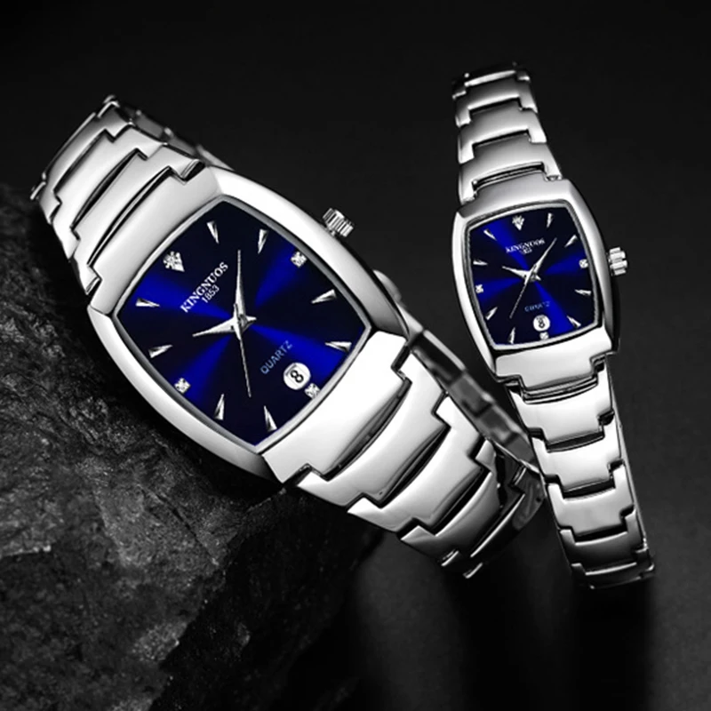 Couple Quartz Watch for Men Women Elegant Ladies Calendar Tungsten Steel Color Reloj Male Business Man Clock Luxury Wristwatch