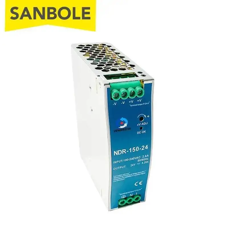 NDR-120W 75/150/240W 5V~24V Switch Mode Power Supply AC DC For Electrical Equipment Ultra Thin DIN Rail Factory