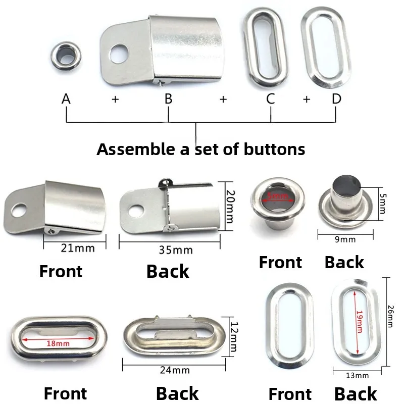 

Adjustable Metal Button for Hat Ba Hardware Accory ex Rustproof Sewing DIY Fastener Clasp Button Fem Sle