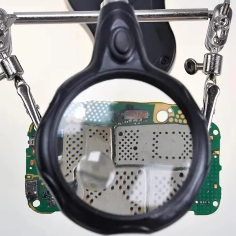 13.5X 12X Welding Auxiliary Clip Magnifier Welding Iron Magnifying Glass Bracket Tools Electric Soldering Iron Circuit Board