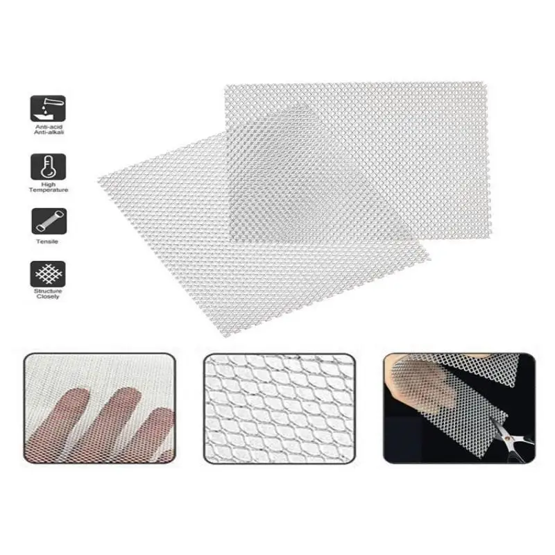 25x20cm Diamonds Pattern Aluminum Mesh Sheet, Small Grid for Vent Cover, Lampblack Filter, Car Grill DIY Metal Screen
