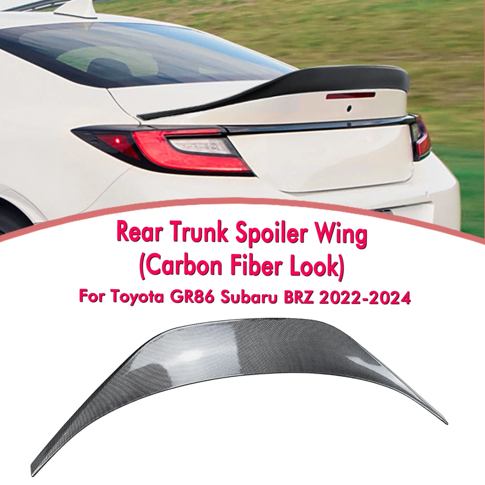 

New！ For Toyota GR86 Subaru BRZ 2022-2024 Rear Trunk Lid Spoiler Wing Lip Carbon Fiber Look/Gloss Black Car Tail Tailgate Splitt