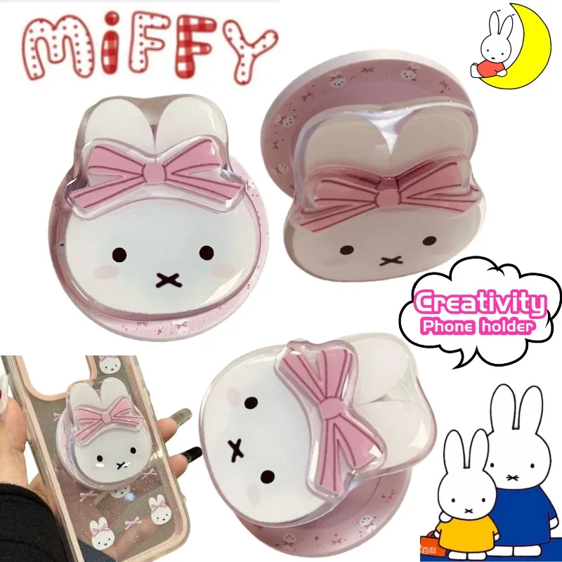 Suporte Magnético Criativo Personalizado Miffy Rabbit para Celular, Suporte de Mesa Telescópico Dobrável Fácil para Meninos e Meninas