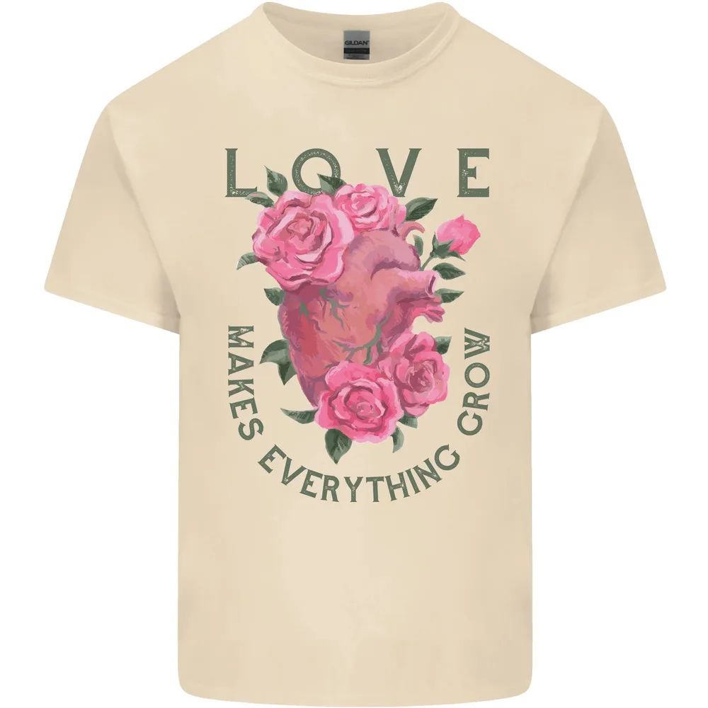 

Love Makes Everything Grow Valentines Day Mens Women Summer Tees Cotton T-Shirt Tee Top Anime Graphic