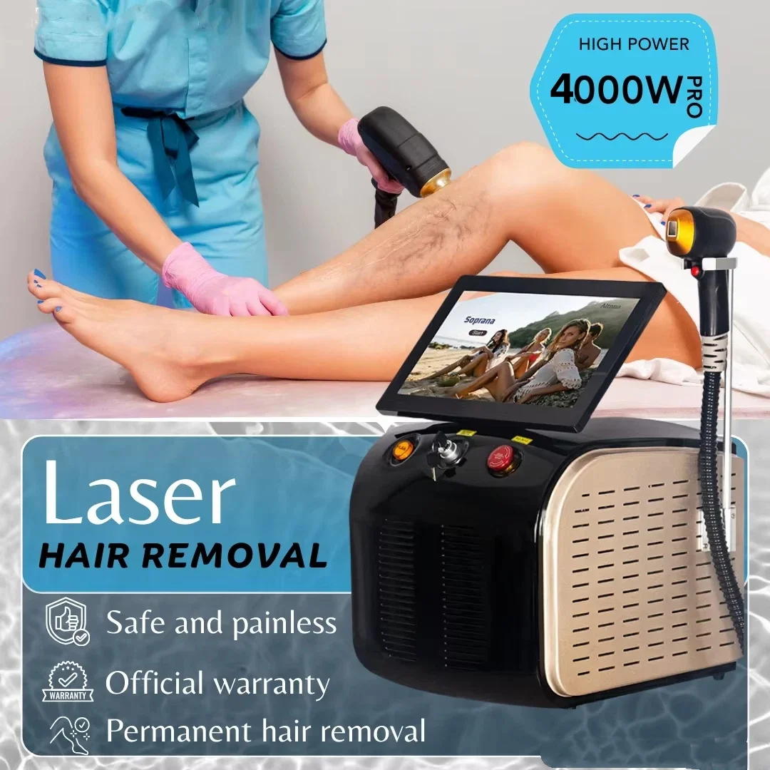 

808nm Diode Laser Hair Removal Equipment Permanent Painless Non-invasive Permanent Cooling Head Painless Epilator Salon CE ROSH