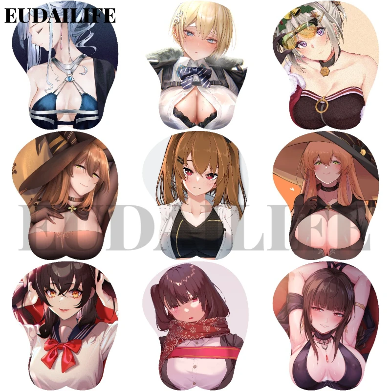 Girls Frontline UMP45 Springfield 3D Hand Wrist Rest Mouse Pad Mousepad Silicone Breast Oppai Soft Mouse Mat Office Work Gift