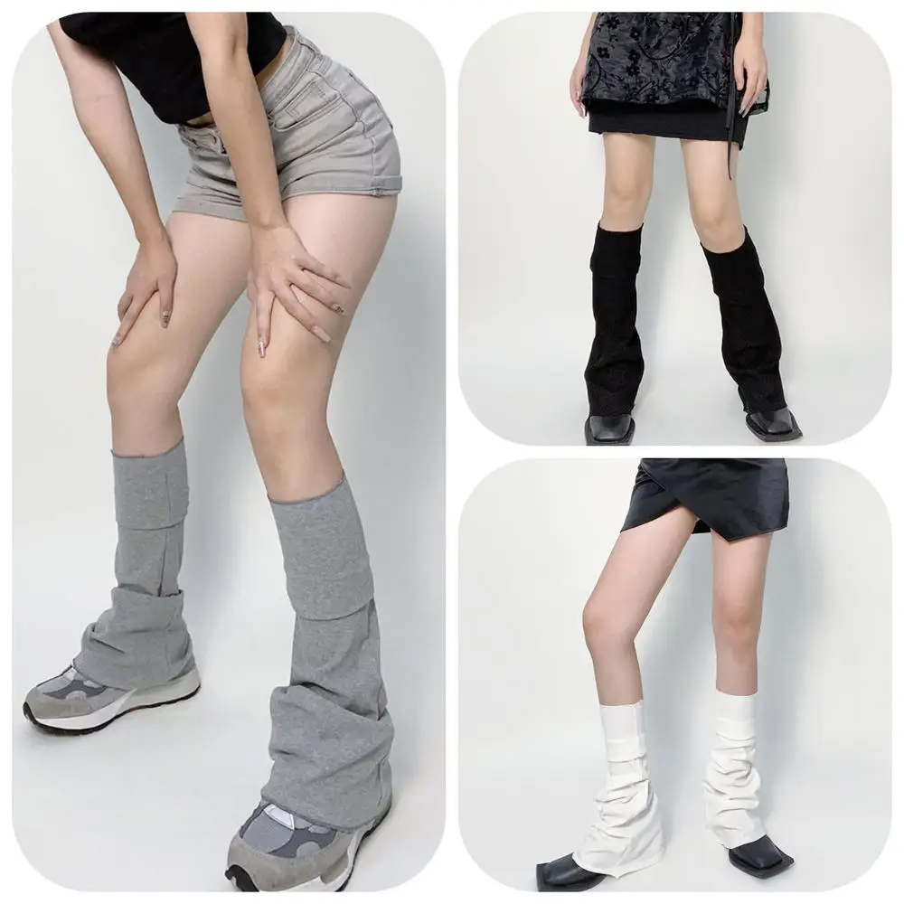 Striped Hollow Out Knitted Sock Cover Hot Girl Leg Warmers Y2k Porous Calf Sleeve Millennium Style Loose Leg Covers Sexy JK Sock