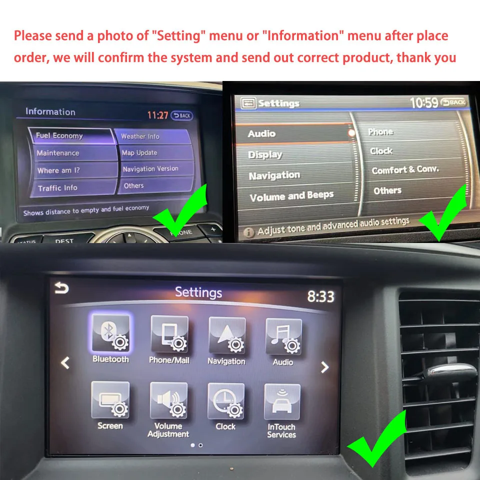 OEM Radio Aggiornamento Interfaccia video CarPlay wireless Modulo Android Auto per Nissan 370z Armada Patrol Y62 Pathfinder GT-R
