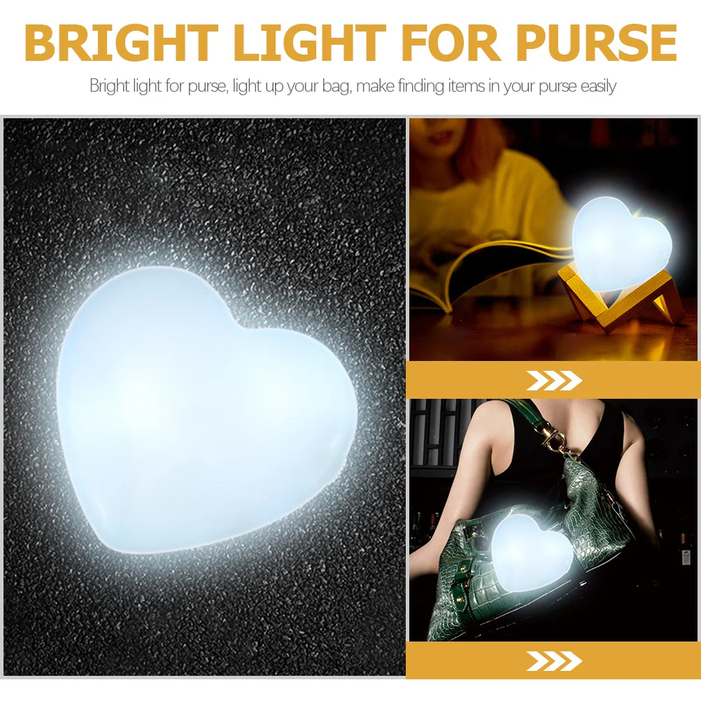 2개입 핸드백 라이트 센서 작동 터치형 휴대용 가방 야간 별 모양 LED 소형 가방 램프 여성용