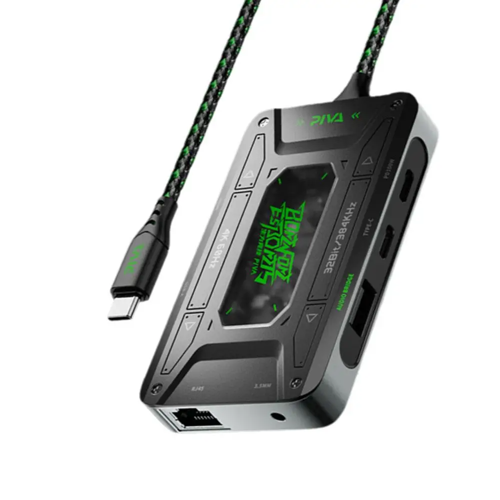 Cdragon محول الصوت Piva DS7 Type C العالمي سماعة الرأس محور إرساء البيانات شحن محول محطة سريعة دعم اللوحي A1A5
