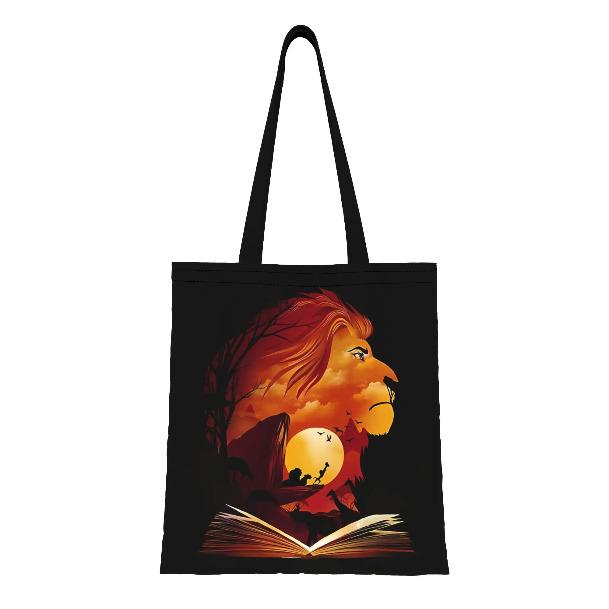 

Back to school season Book Of Pride Rock The Lion King Canvas Tote Bag Perfect for Grocery Women's Top-Handle Bags