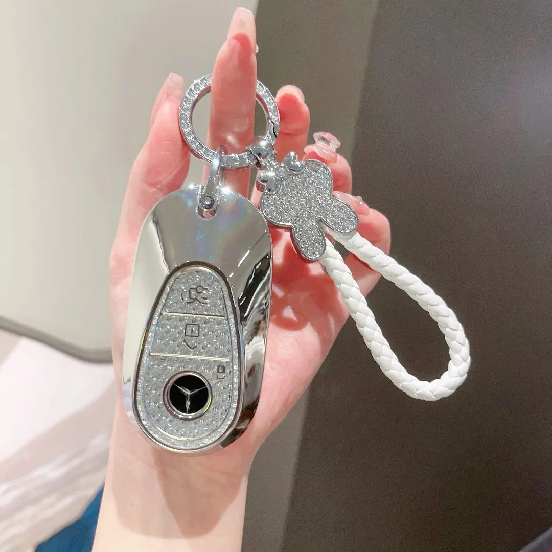 Car Remote Key Cover Case Holder shell Women's Bag Fob For Mercedes Benz 2025 New C260L E300L S400L EQE GLC CLE C E S Class