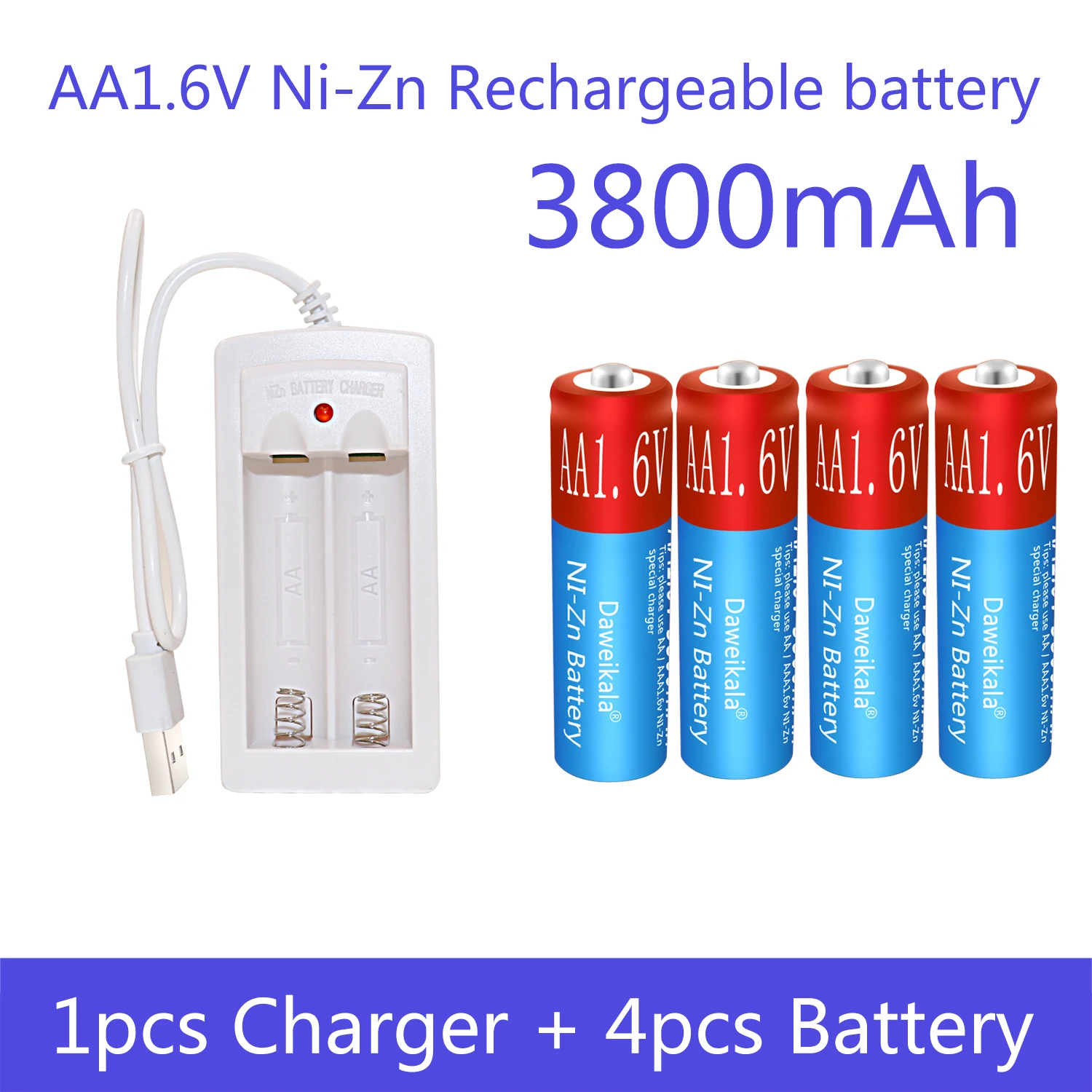 New Technology Can Charge 100% Aa1.6v Ni-Zn Battery, 3800 MAH Can Replace The Rechargeable Battery AA 1.5V Aa1.2v Battery