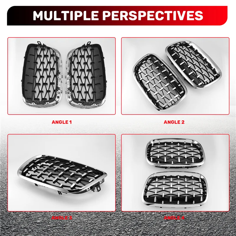 

Car Silver Front Middle Grille Grill Replacement For BMW X5 E70 / X6 E71 2008-2013
